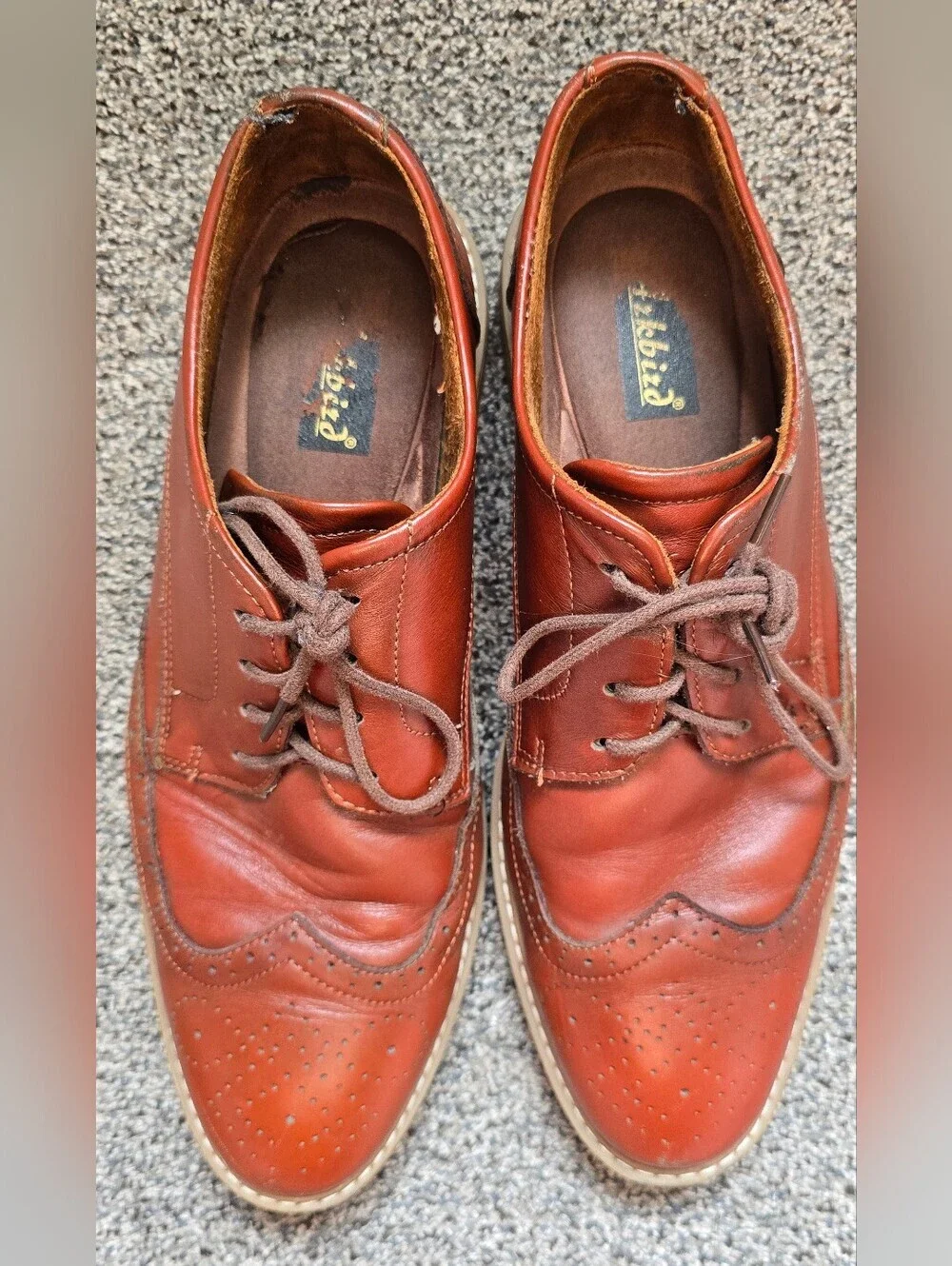 Brown Leather Wingtip Oxfords - Smart Casual Hybrid Dress Shoes - Sz 11